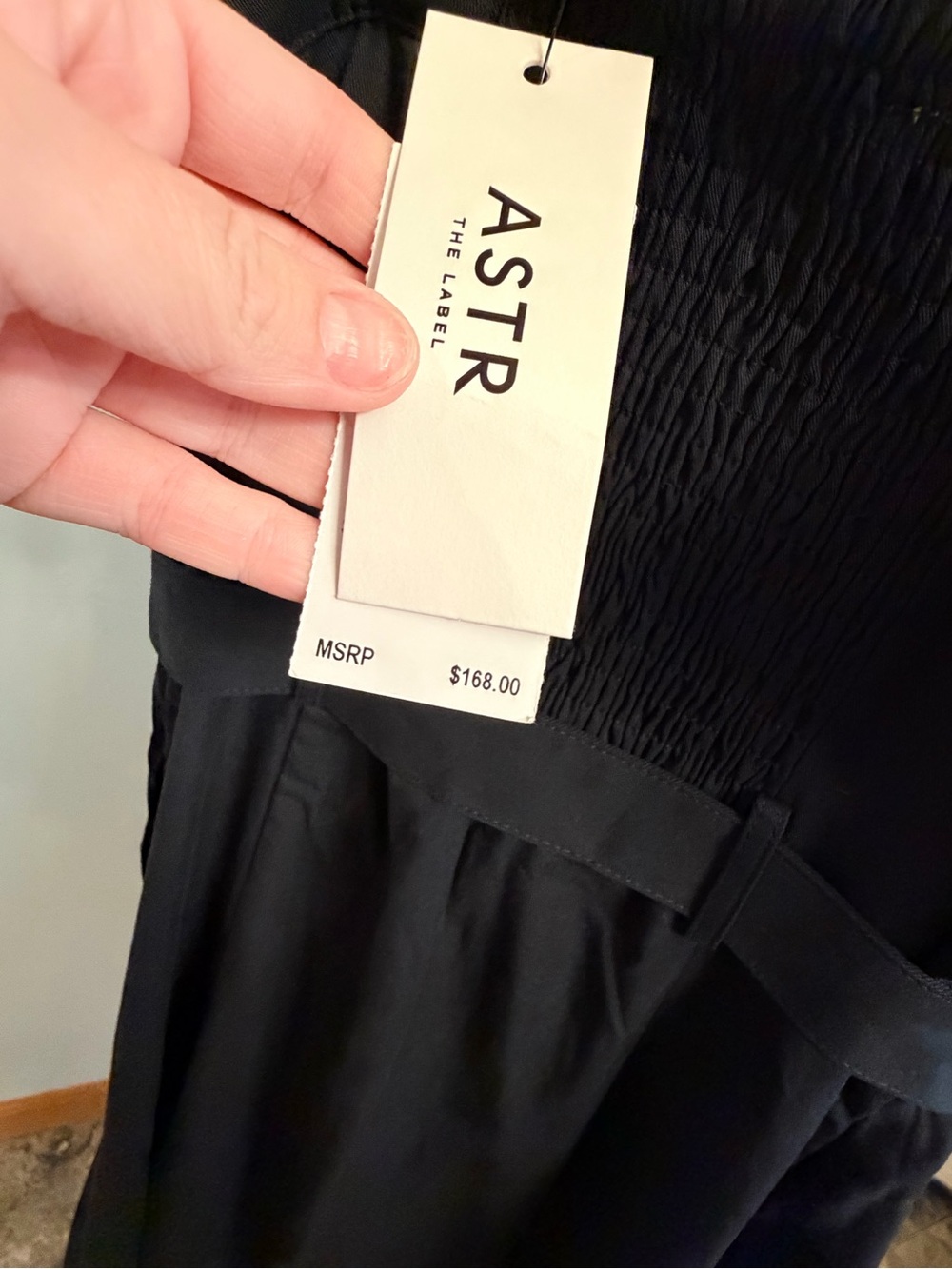 ASTR the Label Sweetheart Neck Dress Navy Midi MSRP $168 - Picture 5 of 5
